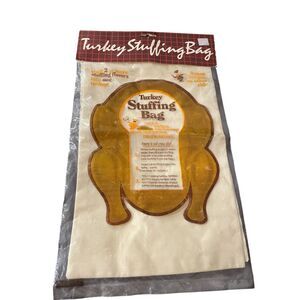 Vintage Turkey Stuffing Bags Clipper Mill Set of 2 Cotton Reusable Cooking Bags